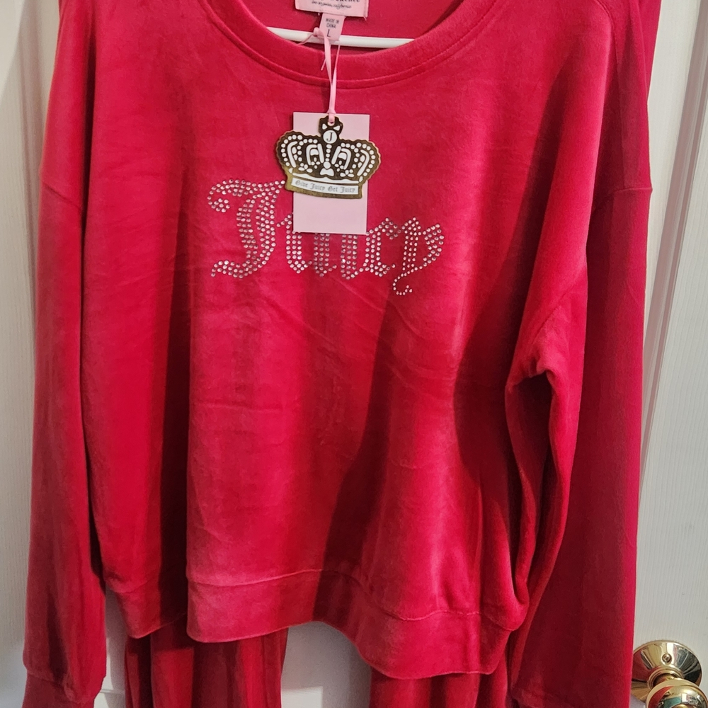 Juicy Couture Coco Red Velour Lounge Set LARGE NWT